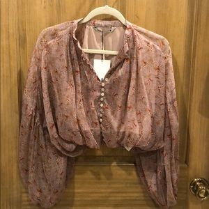 Zara Cropped Paisley Blouse